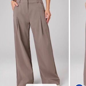 Fabletics Taupe Pants Everyday Wide Leg Mid-Rise Trouser